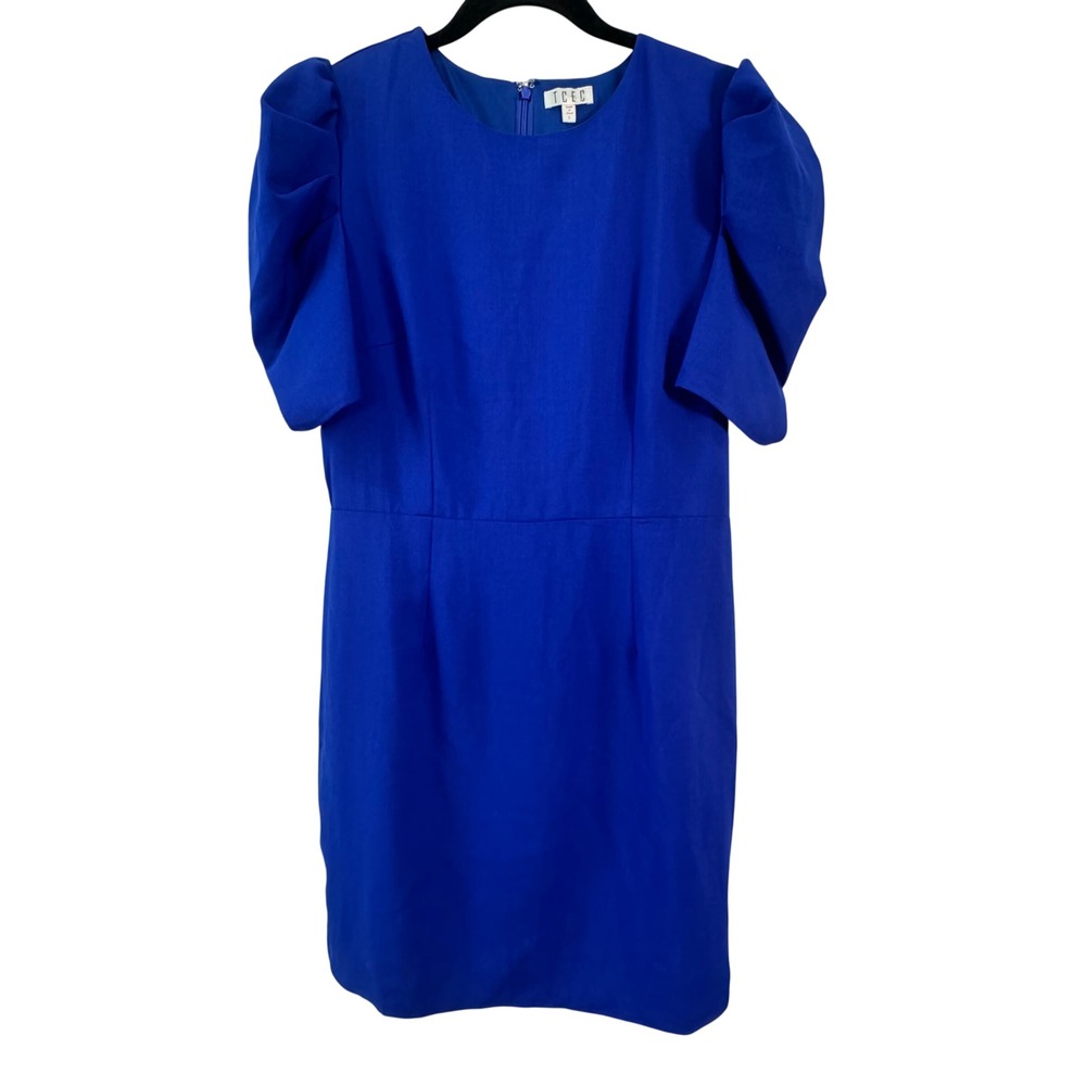 TCEC Royal Blue Puff Sleeve Sheath Dress‎ Cocktail Wedding Guest L